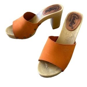 Candie's Vintage Y2K Clog 'Demi' Sandals in Orange Size 7 Made in Italy